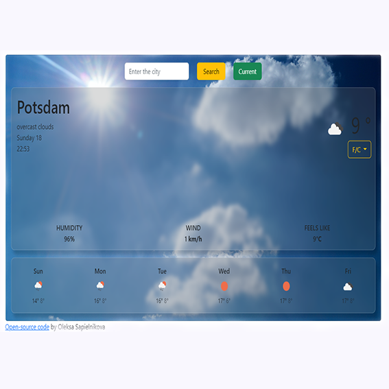 weather app preview